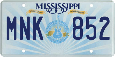 MS license plate MNK852