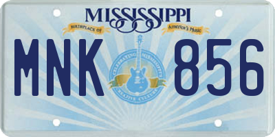 MS license plate MNK856