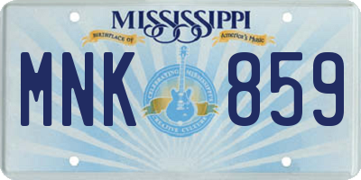 MS license plate MNK859