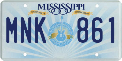 MS license plate MNK861
