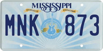 MS license plate MNK873