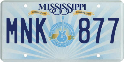 MS license plate MNK877