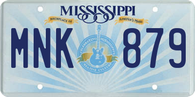 MS license plate MNK879