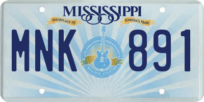MS license plate MNK891