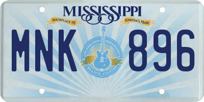 MS license plate MNK896