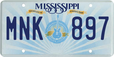 MS license plate MNK897