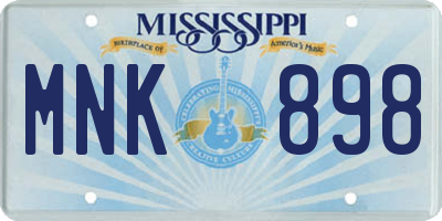 MS license plate MNK898