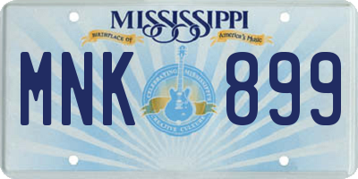 MS license plate MNK899