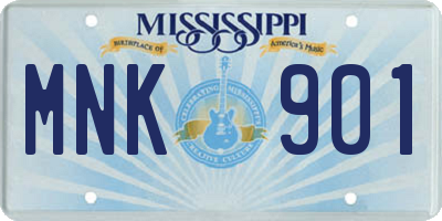 MS license plate MNK901