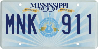 MS license plate MNK911