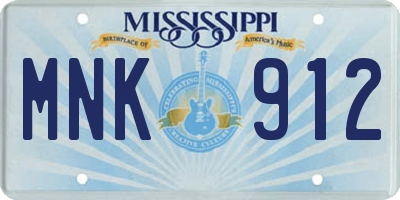 MS license plate MNK912