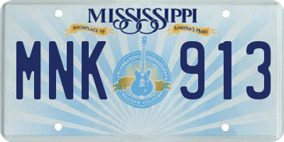 MS license plate MNK913