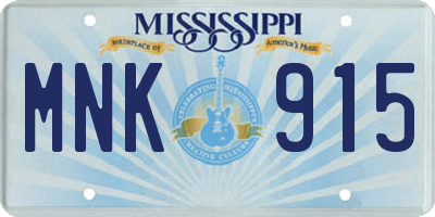 MS license plate MNK915