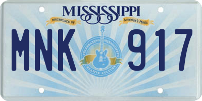 MS license plate MNK917