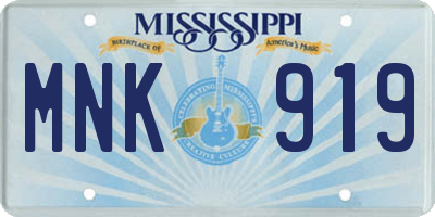 MS license plate MNK919