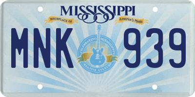 MS license plate MNK939