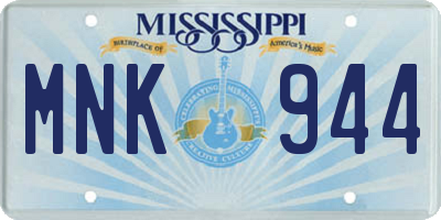 MS license plate MNK944