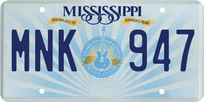 MS license plate MNK947