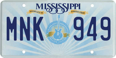 MS license plate MNK949