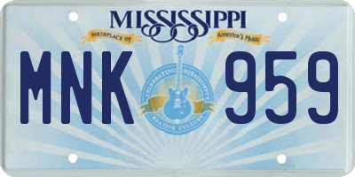 MS license plate MNK959