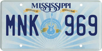 MS license plate MNK969
