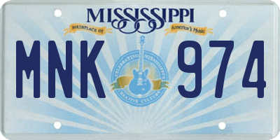 MS license plate MNK974