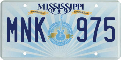 MS license plate MNK975