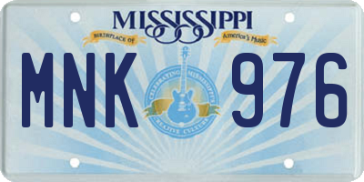 MS license plate MNK976