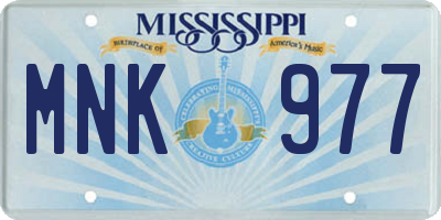MS license plate MNK977