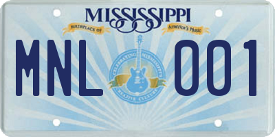 MS license plate MNL001