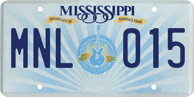 MS license plate MNL015