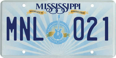MS license plate MNL021