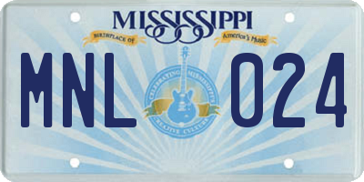 MS license plate MNL024