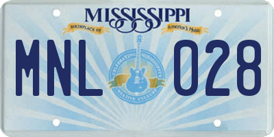 MS license plate MNL028
