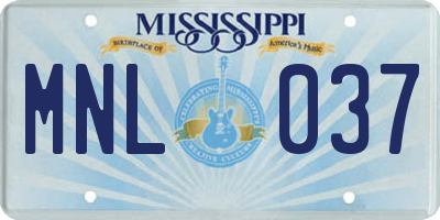 MS license plate MNL037