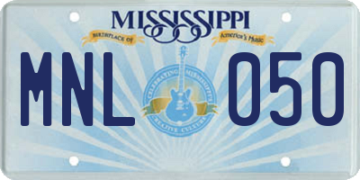 MS license plate MNL050