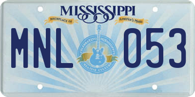 MS license plate MNL053