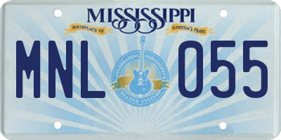 MS license plate MNL055