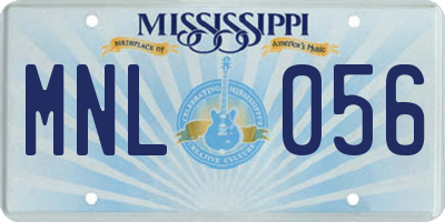 MS license plate MNL056