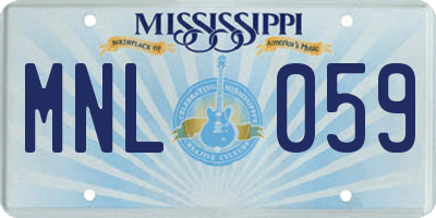 MS license plate MNL059
