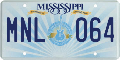 MS license plate MNL064