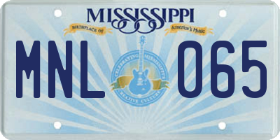 MS license plate MNL065