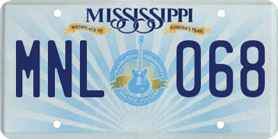 MS license plate MNL068