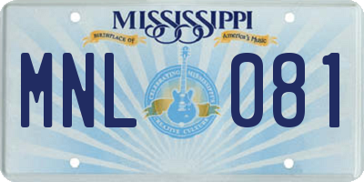 MS license plate MNL081