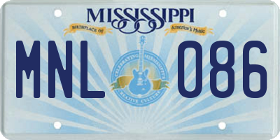 MS license plate MNL086