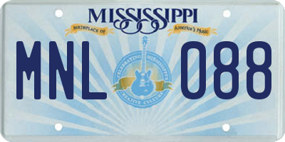 MS license plate MNL088