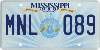 MS license plate MNL089