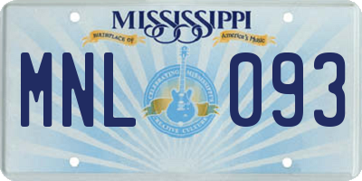 MS license plate MNL093