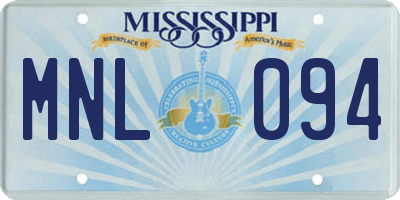 MS license plate MNL094