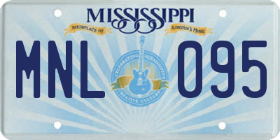 MS license plate MNL095